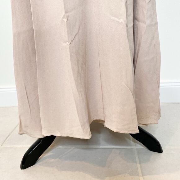 Reformation Callalily Backless V Neck Wrap Maxi Dress Gown Champagne Size 4 - Picture 7 of 7
